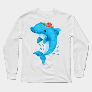 Cute Dolphin Jumping - Cute animal cartoon Long Sleeve T-Shirt